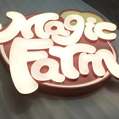 Indoor Outdoor Advertising Display met LED Marquee Letter Lights en Retro Metal Sign