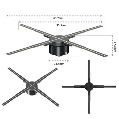 75 cm Cloud Control HD Holografisch scherm 2023 Meeste Indoor LED Advertising Hologram Fan
