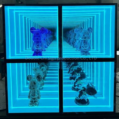 Magische spiegel display case met aangepaste dikte en LED-lamp