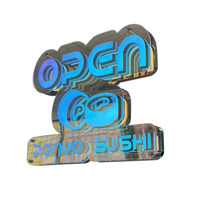 DC 12V/AV110V-220V Abyss Infinity Mirror Letters voor gepersonaliseerde commerciële winkeldeuren
