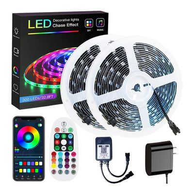 5M 10M 15M 20M 30M LED-strooklicht met RGB-kleuren, gecontroleerd door Alexa en Google Home