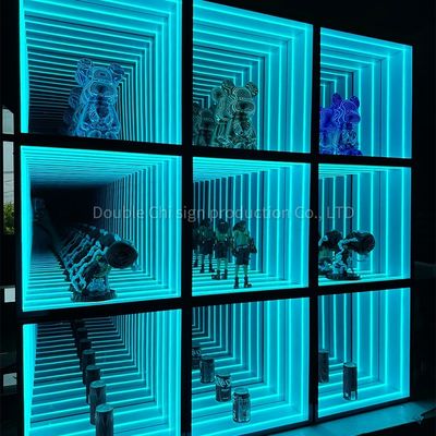 LED Strip Light Infinity Mirror Display Case voor Showroom Meubels Verkoopwinkel Op maat