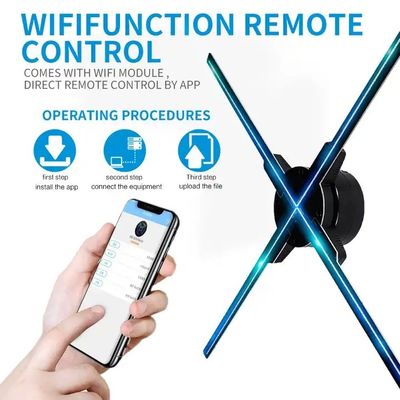 Indoor Wi-Fi 3D Hologram Fan LED Holographic Projector met Input Voltage 100-240W/AC 50/60HZ