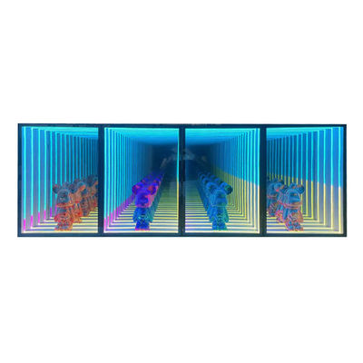 Gepersonaliseerde grootte Fashion Light Up 3D LED Infinity Mirror Display Case voor trendy items