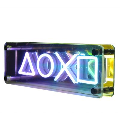 Explosievenwinkel LED-bordjes met acrylische infinity mirrors en Neno-lichten