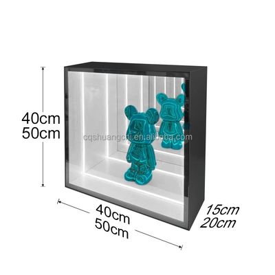 Houten Infinity Mirror Glas Juwelen Display Case Op maat gemaakte dikte en efficiëntie