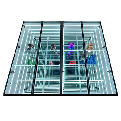 Houten Infinity Mirror Glas Juwelen Display Case Op maat gemaakte dikte en efficiëntie
