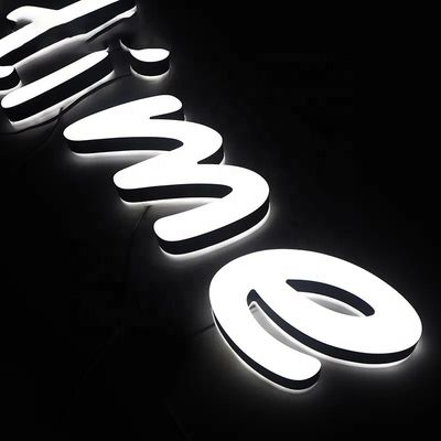 Winkelcentrum signage Custom LED achtergrondverlichting letters met neonlicht en aluminium letters