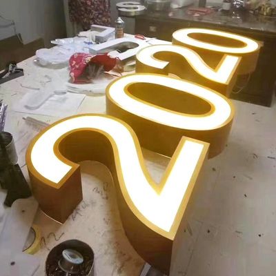 Winkelcentrum signage Custom LED achtergrondverlichting letters met neonlicht en aluminium letters