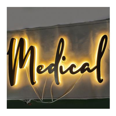 LED neon lichtbron aangepast kleur roestvrijstalen briefbord voor winkelcentra