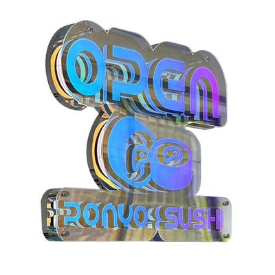 Elektronisch bord met oneindige achtergrond en acrylspiegel