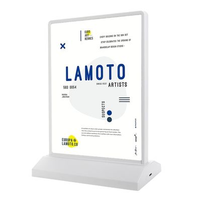 Gepersonaliseerde kleuren Dubbelzijdig Verticaal A4 Poster Menu Houder Lichtdoos LED Panel Stands