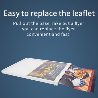 A4 / A5 oplaadbare acryl led tafelmenu display holder met 8000K kleurtemperatuur