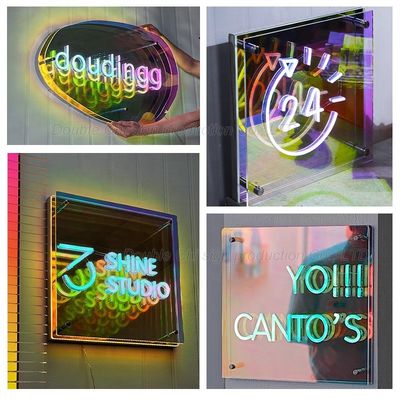 Custom Neon Lights LED Letters Signs Infinity Mirror Light Box voor reclame binnen