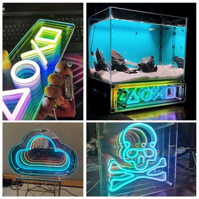 Custom Neon Lights LED Letters Signs Infinity Mirror Light Box voor reclame binnen
