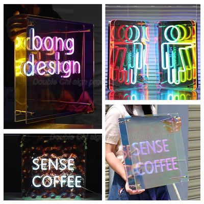 Custom Neon Lights LED Letters Signs Infinity Mirror Light Box voor reclame binnen