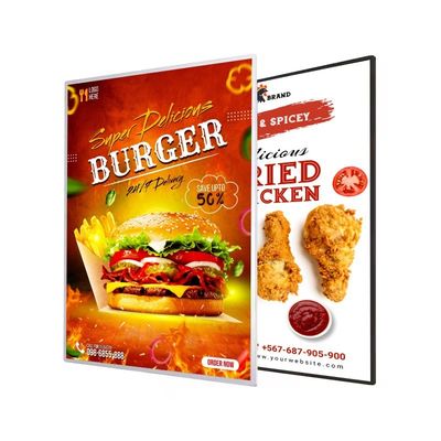 Indoor Magnetische Aluminium Frame LED Light Box voor Film Poster Reclame Zwart/Silver
