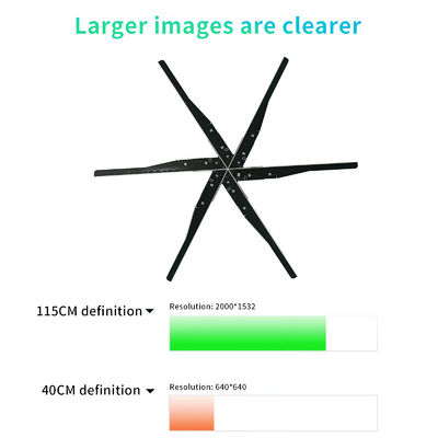 Hoge resolutie 115cm 3d hologram Holographic Led Fan voor binnen- en buitenbranding