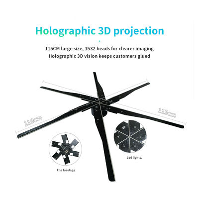 Hoge resolutie 115cm 3d hologram Holographic Led Fan voor binnen- en buitenbranding