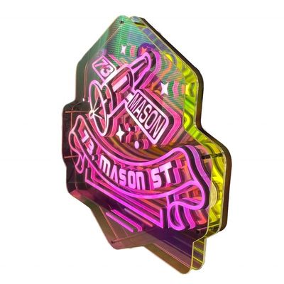 Op maat gemaakte LED Mini Letters Verblindende Acrylische Abyss Mirror voor Schroeven