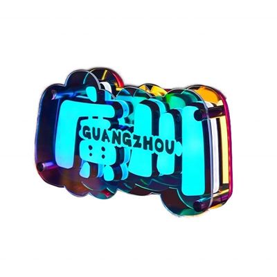Gepersonaliseerd Indoor 3D Acrylische Muurspiegel LED Letters Winkel Voorborden voor reclame