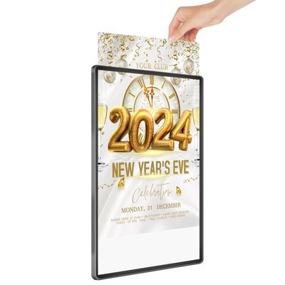 Ultra Thin Slim Glass Lightbox voor muur gemonteerde digitale poster Supermarkt Reclame