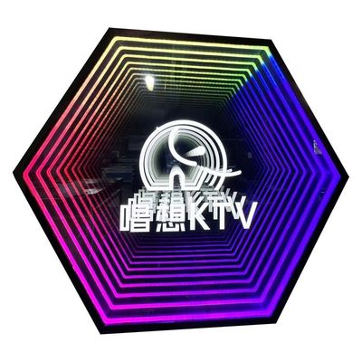 Op maat gemaakte 3D Infinity Mirror Mini RGB Acrylic Neon Sign LED Letters Light Box Sign