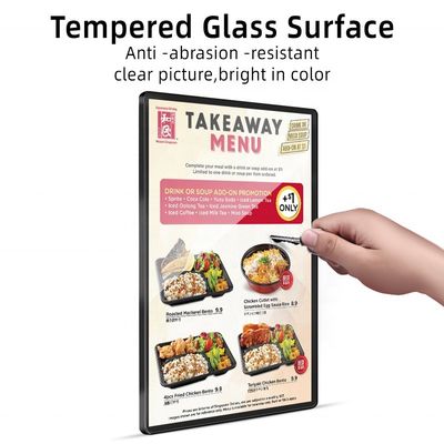 Indoor Aluminium Frame Desktop LED Light Box Sign voor oplaadbaar A4 A5 menu display