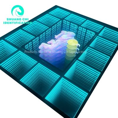 Binnen- en buiten aanpassing Technologisch licht en schaduw Infinity vloer neon spiegel