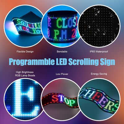 Flexibel LED-display Matrix panelen HD Full Color APP Control Zachte achterruit Autoschild