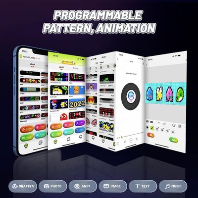 Flexibel LED-display Matrix panelen HD Full Color APP Control Zachte achterruit Autoschild
