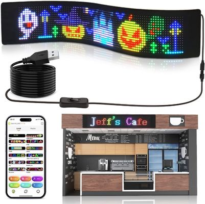 Flexibel LED-display Matrix panelen HD Full Color APP Control Zachte achterruit Autoschild