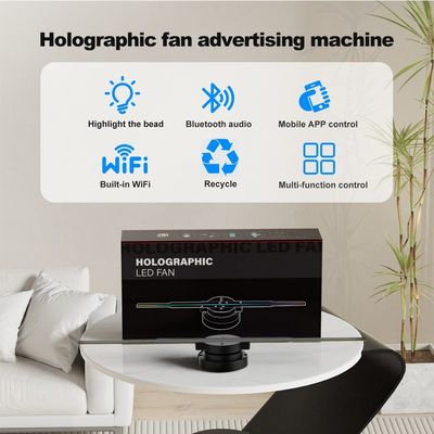 Indoor 3D reclame Holographic Led Fan 45 cm Led Light Display met cloud control