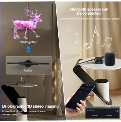 Indoor 3D reclame Holographic Led Fan 45 cm Led Light Display met cloud control