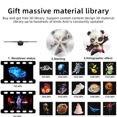 3D LED Hologram Display Fan Holographische ventilatoren met WiFi en hoge helderheid van 2100