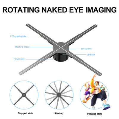 Hoge resolutie WiFi Holographic Projector Fan 62cm met 176° kijkhoek en Led Fan