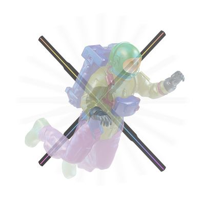 Splice Functie 56cm 4Blades 1920*1080 5mm Pixel Pitch 3D Hologram Fan voor reclame