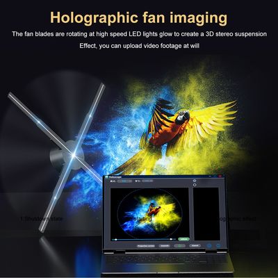 Splice Functie 56cm 4Blades 1920*1080 5mm Pixel Pitch 3D Hologram Fan voor reclame