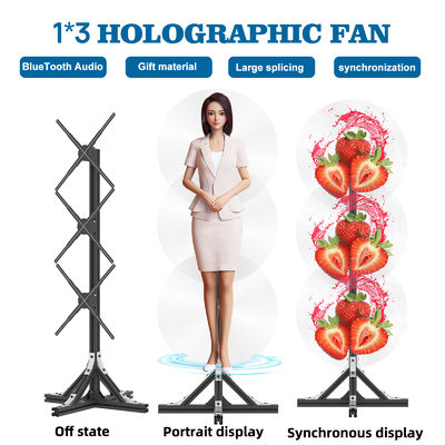 Splice Function 1800 Helderheid LED-ventilator 3D-hologramprojector voor wanddisplay