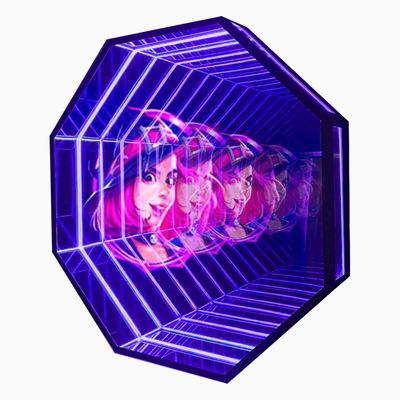 Roestvrij staal 3D-fan Hologram Abyss Layer Spiegel Letters Spiegel Infinity Publicidad