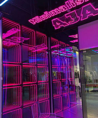 AC stroomvoorziening Neno lichten Geanimeerd Logo Image Afspelen Afstandsbediening Hologram Fan Infinity Mirror