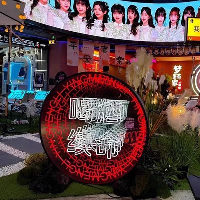 Gepersonaliseerd roestvrij staal infinity mirror neon bord voor winkelversiering 2024