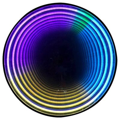 Delicaat Infinity Illusion Lichtend Teken Spiegel Neon Teken Verfraaid 3D Billboard