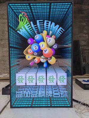 Oneindige visuele kunst lichtbak Melle Abyss spiegel 3D lichtgevende letter logo neon Billboard