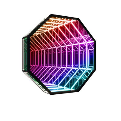 Neon lichtdoos Achtergrond Muur logo Kleurrijke Tunnel spiegel Abyss spiegel Licht logo