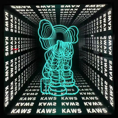 Neon lichtdoos Achtergrond Muur logo Kleurrijke Tunnel spiegel Abyss spiegel Licht logo